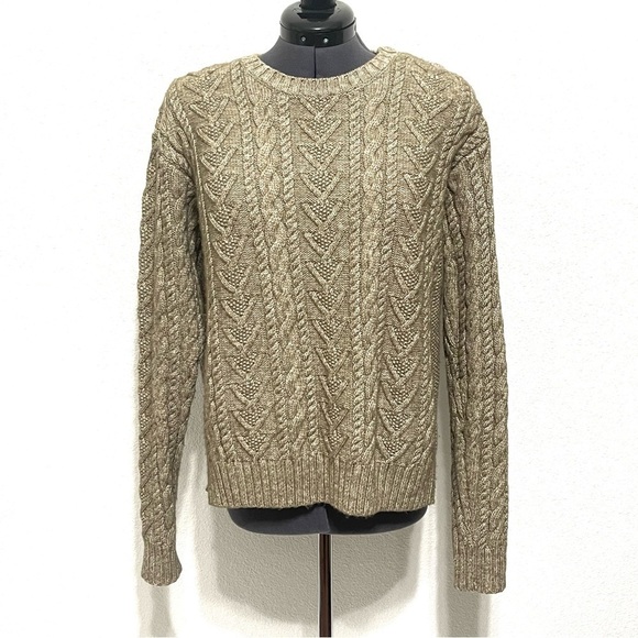 Lauren Ralph Lauren VINTAGE Woman Relic Gold Knit Sweater Size M - Picture 1 of 13
